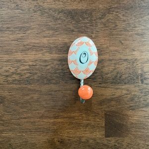 Anthropologie Mr. Boddinton Walk Hook “O” Orange & White
